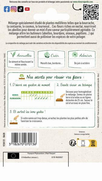 Mélanges de fleurs - Fleurs Mellifères - 4 m² - Mélange de fleurs - MEDIA_PACKAGING_VERSO